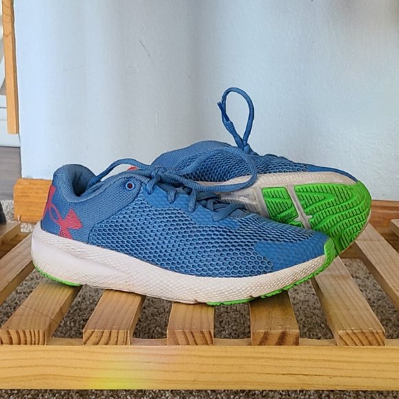 Under Armour UA Charged Pursuit | Girls Boys Unisex Blue Tennis Shoes | US 4 - Picture 6 of 6